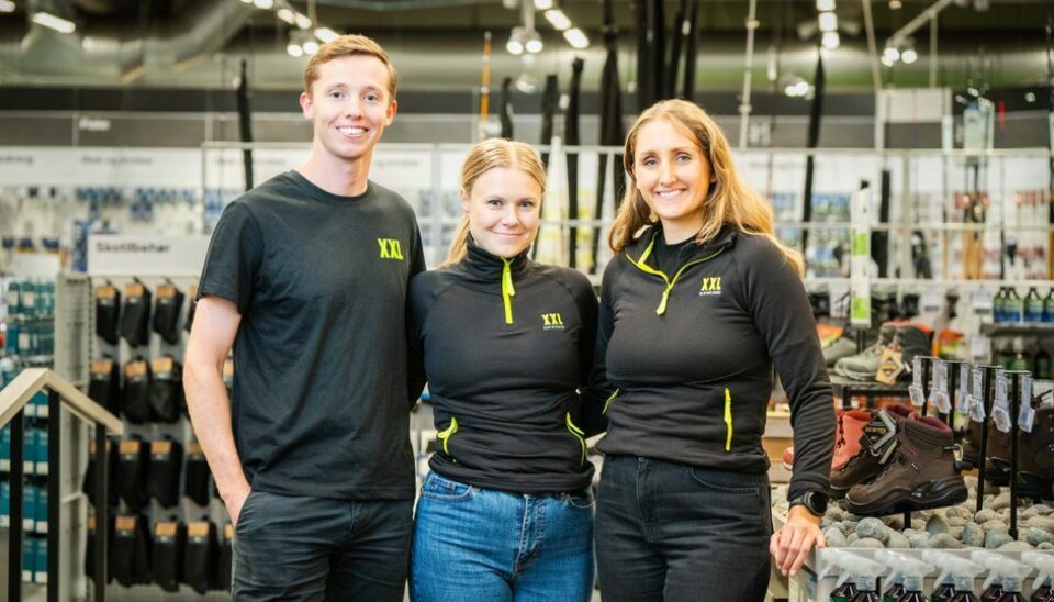John Daniel Hertzenberg, Ida Haarberg Jørgensen og Malin Skulstad Driveklepp er XXLs nye bærekraftsteam.