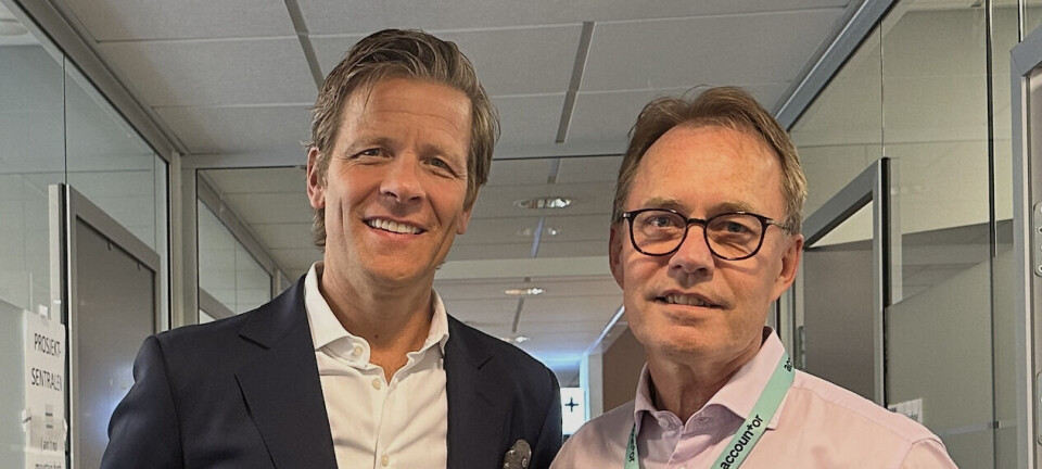 Konsernsjef Ola Gunnarsson (t.v.) i Aspia Group er svært fornøyd med å få Accountor Norge-sjef Roar Nilsen som leder også for Aspia Norge.