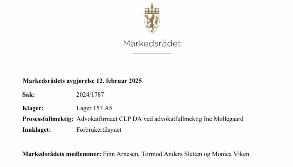 Boten til Lager 157 opphevet av Markedsrådet