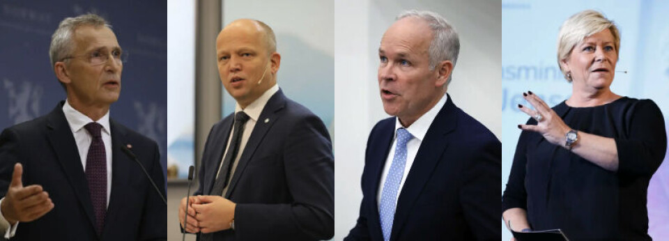 Jens Stoltenberg (Ap), Trygve Slagsvold Vedum (Sp), Jan Tore Sanner (H) og Siv Jensen (FrP) har alle tjenestegjort som finansminister uten å avklare den fremtidige utviklingen av norske regnskapsstandarder.