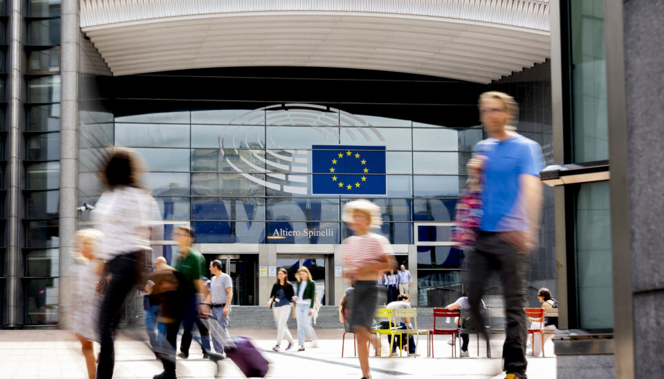 Utenfor Europaparlamentet i Brussel